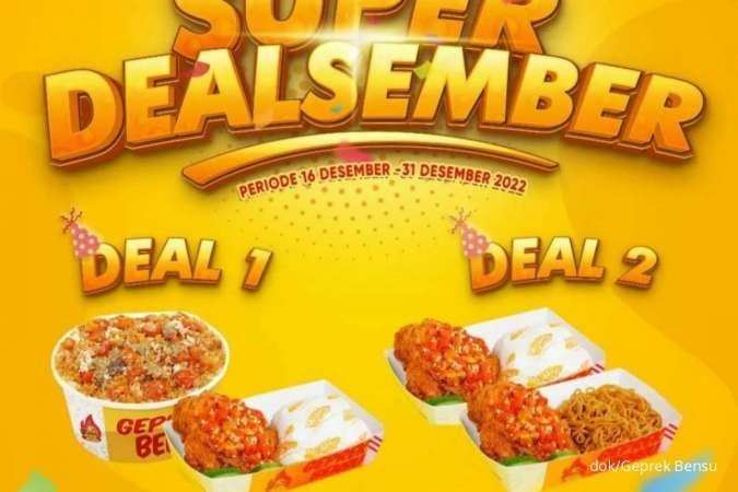 Promo Geprek Bensu sampai 31 Desember, Paket Super DealSember Isi 2 Cuma Rp 30.000