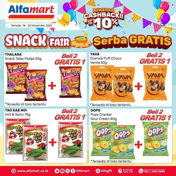 Promo Alfamart Terbaru 16-30 November 2023 Snack Beli 2 Gratis 1