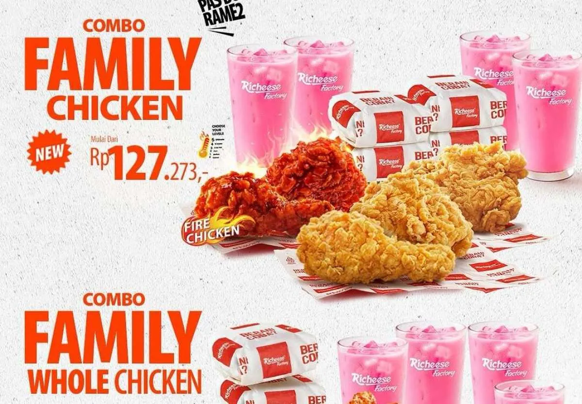 Promo Richeese Factory Combo Family, 2 Paket Komplit Rame-Rame Harga Spesial
