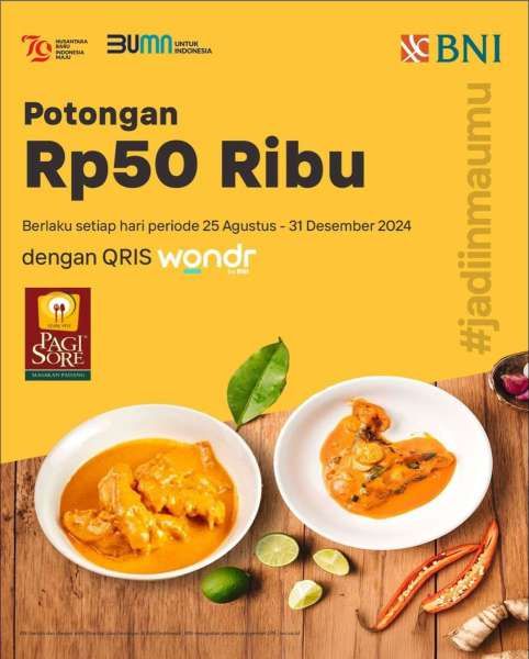 Promo Wondr by BNI di Pagi-Sore 25 Agustus-31 Desember 2024