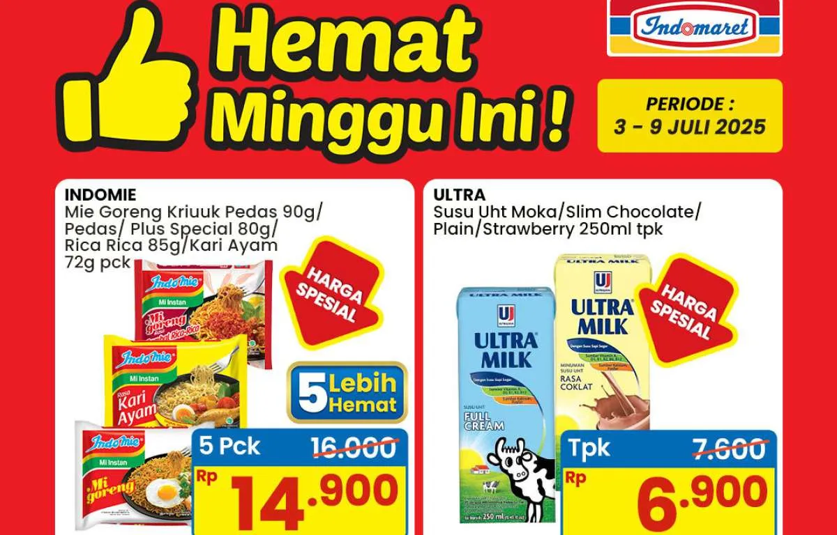 Promo Indomaret Weekend 4-6 Juli 2025, Indomie dan Ultra Milk Harga Spesial