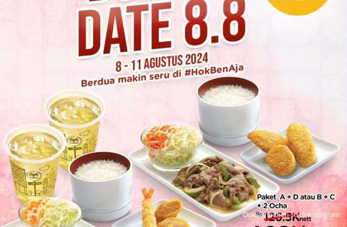 Promo Makanan 8.8 di Yoshinoya hingga HokBen, Masih Berlaku Sampai Akhir Pekan Ini