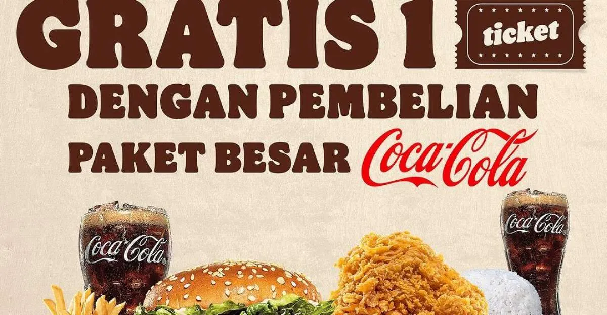 Promo Burger King x Cinepolis Januari 2024, Beli Paket Besar Coca-Cola Gratis 1 Tiket