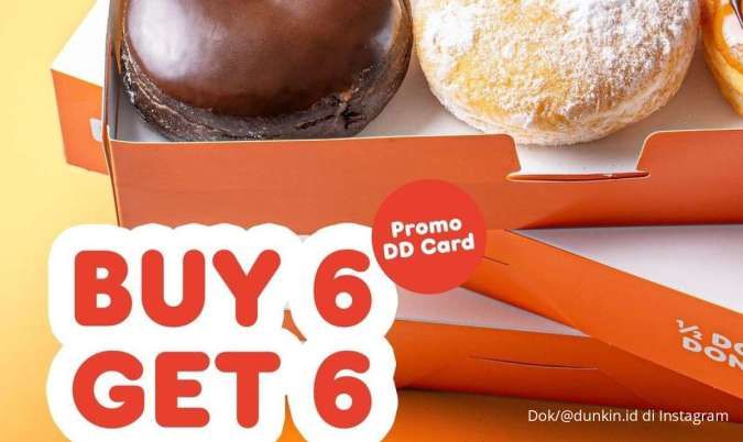 Promo Dunkin Donuts Beli 6 Dapat 6 Berakhir Besok, Promo Payday Mei dengan DD Card
