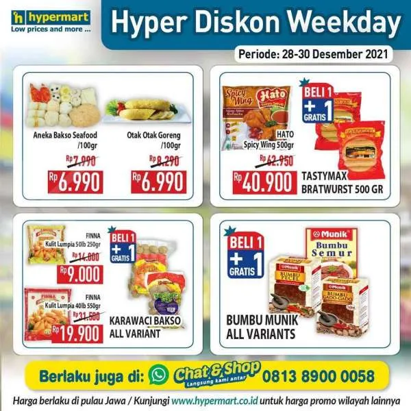 Promo Hypermart Hyper Diskon Weekday Periode 28-30 Desember 2021
