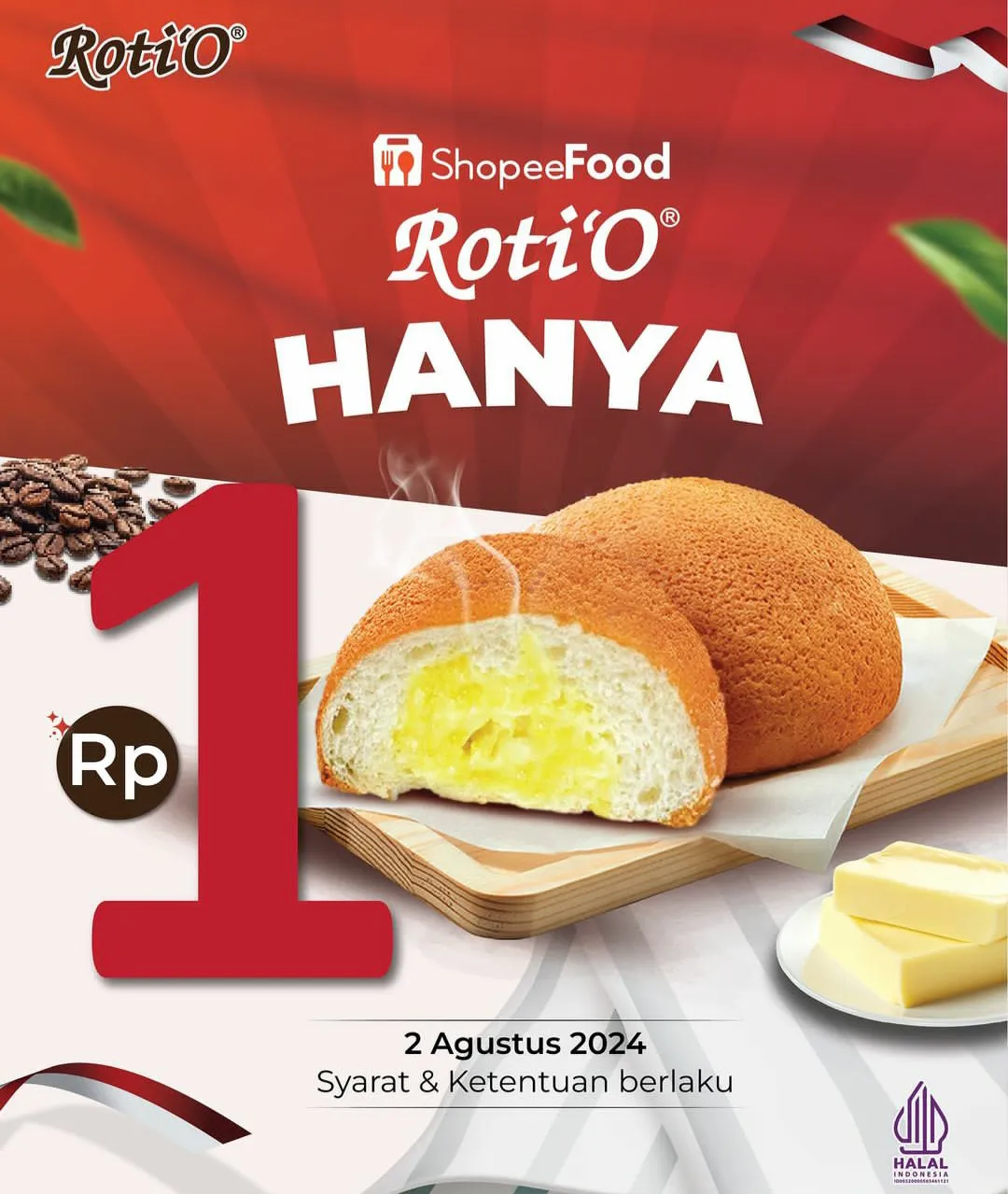 Promo RotiO Rp 1 di ShopeeFood