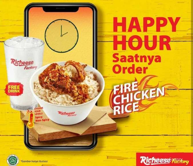 Promo Terbatas Richeese Paket Happy Hour Makan dan Minum Rp 13.000-an di Jam Tertentu