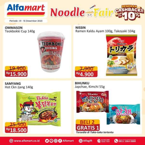 Promo Alfamart Terbaru Sampai 15 Desember 2023, Noodle Fair Cashback 10%