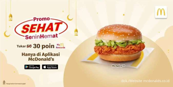 Promo McD Senin Hemat, Cukup Tukar 30 Poin di Aplikasi Bisa Dapat McSpicy Favorit