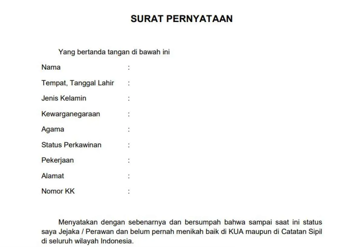 Syarat dan Cara Membuat Surat Keterangan Belum Menikah di Dukcapil Setempat