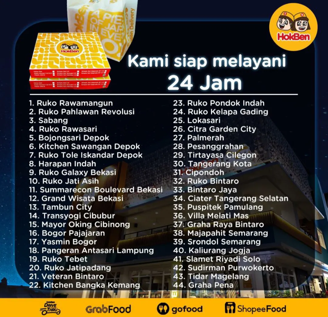 Hokben Hoka on the go 24 jam