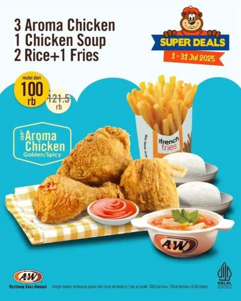 Promo A&W Sharing Meal Juli 3 Aroma Chicken