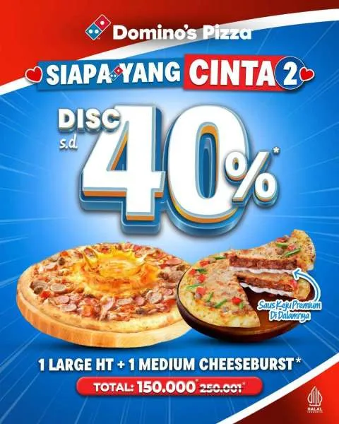 Promo Dominos Pizza Diskon 40%