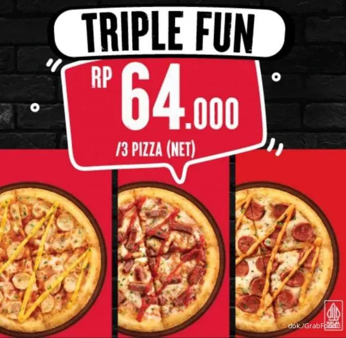 Promo Pizza Hut Delivery 2023 Menu Triple Fun Pizza