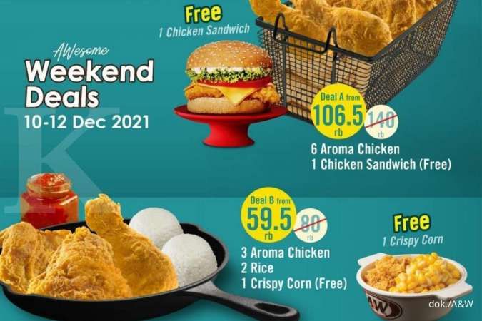 Promo 12.12 A&W 10-12 Desember 2021, Ada Paket Weekend Deals dengan Harga Hemat!