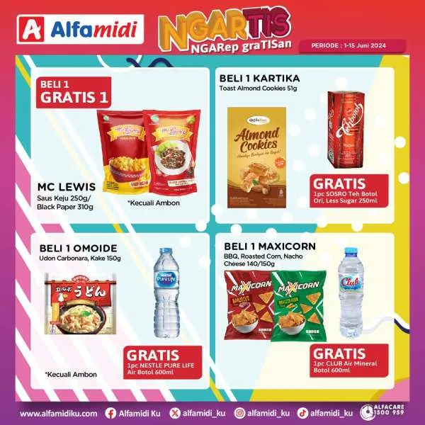 Promo Alfamidi Ngartis (Ngarep Gratisan) Periode 1-15 Juni 2024