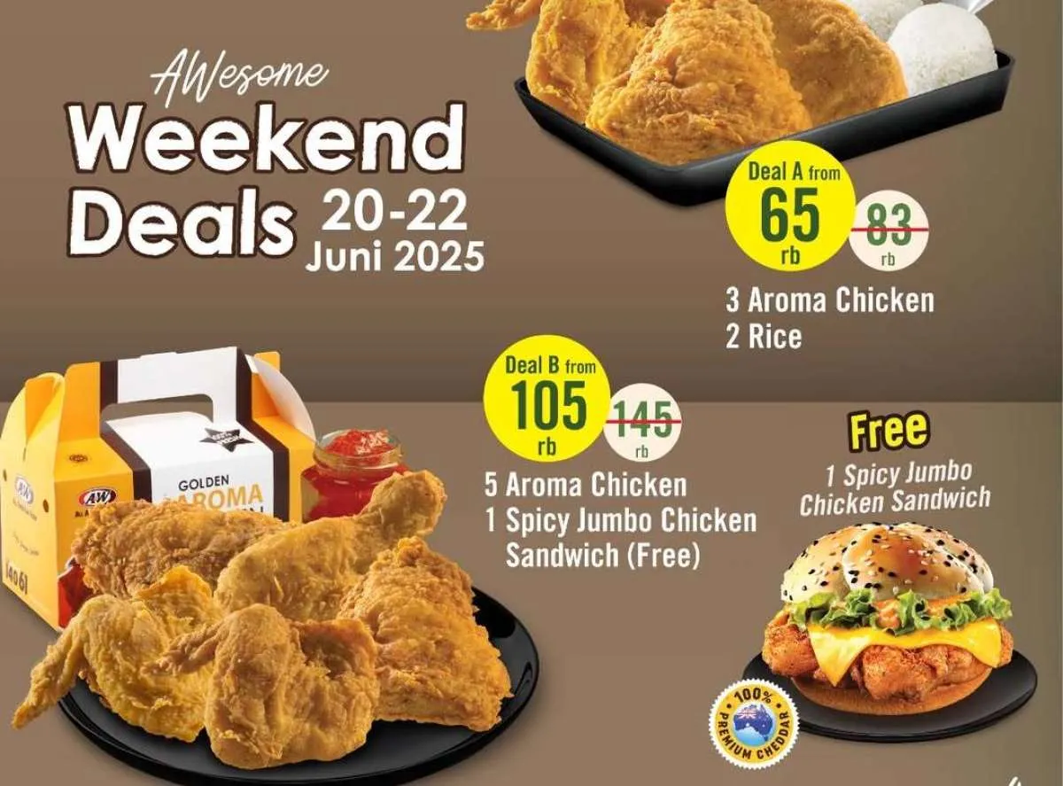 Promo A&W Weekend Deals 20-22 Juni, Beli Paket Ayam Gratis Jumbo Chicken Sandwich 