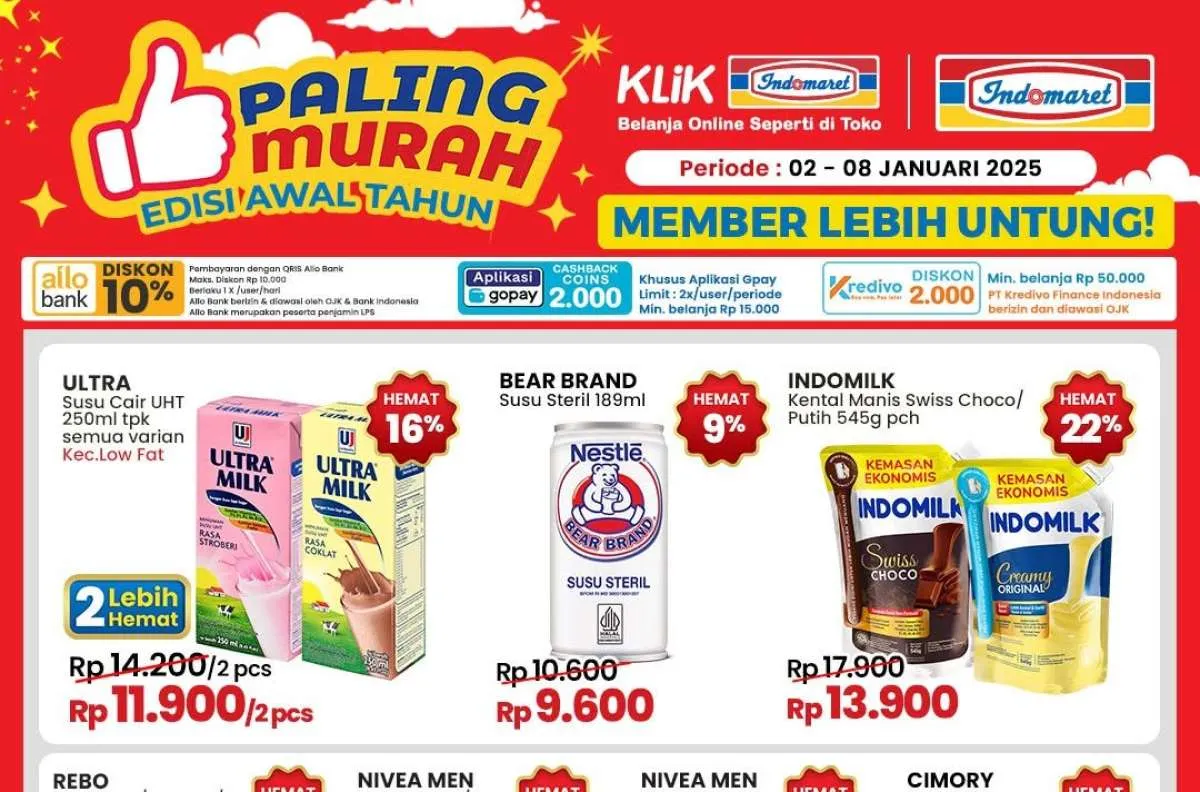 Promo Indomaret Weekend Terbaru di Awal Januari 2025, Ultra Milk Beli 2 Lebih Hemat