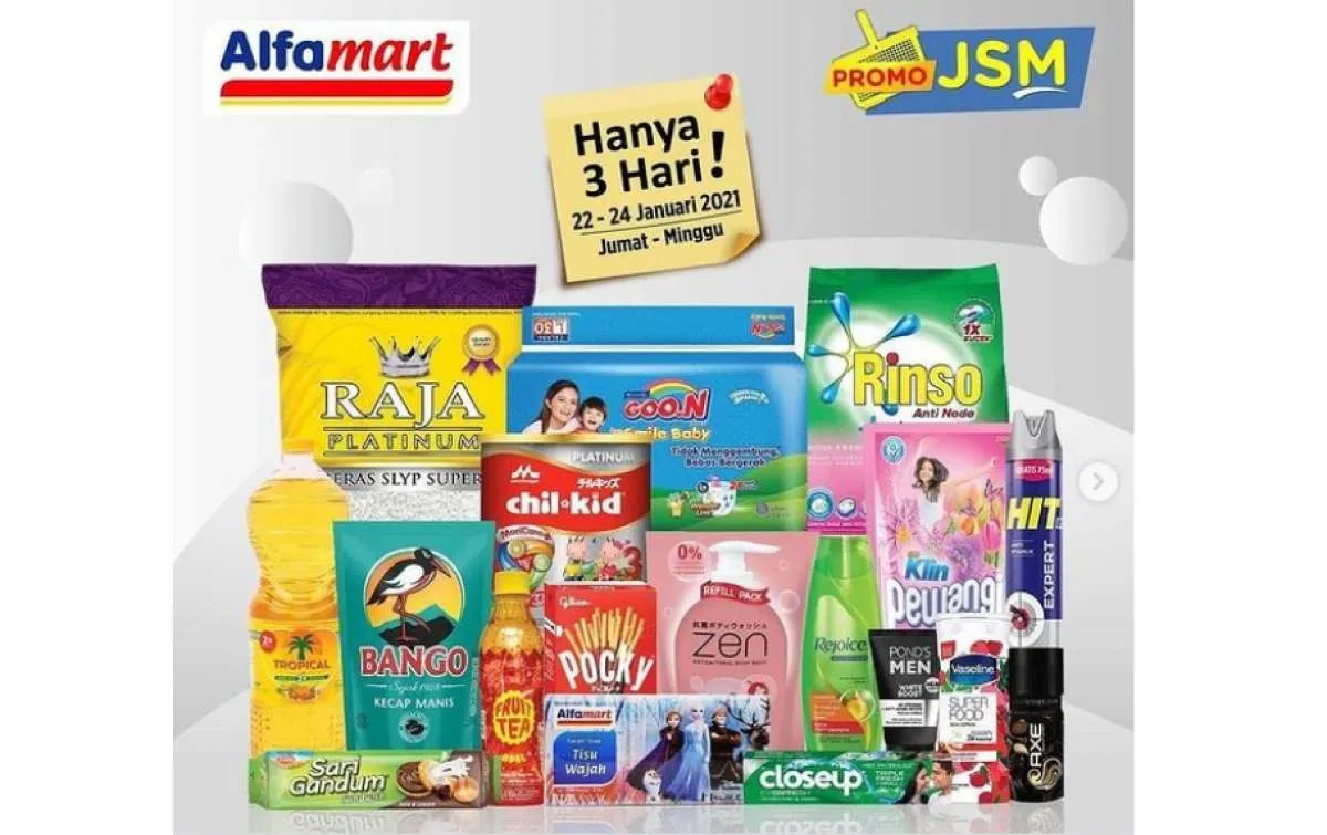  Promo JSM Alfamart 22-24 Januari 2020, diskon Jumat Sabtu Minggu ! 