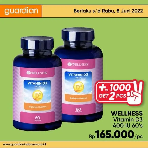 Promo Guardian +1000 Get 2 Pcs Periode 2-8 Juni 2022