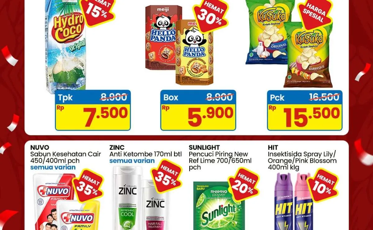 Promo JSM Indomaret Periode 22-24 Agustus 2025, Nuvo Cair-Sampo Zinc Diskon 35%