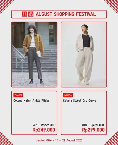 Promo Uniqlo August Shopping Festival Celana Katun