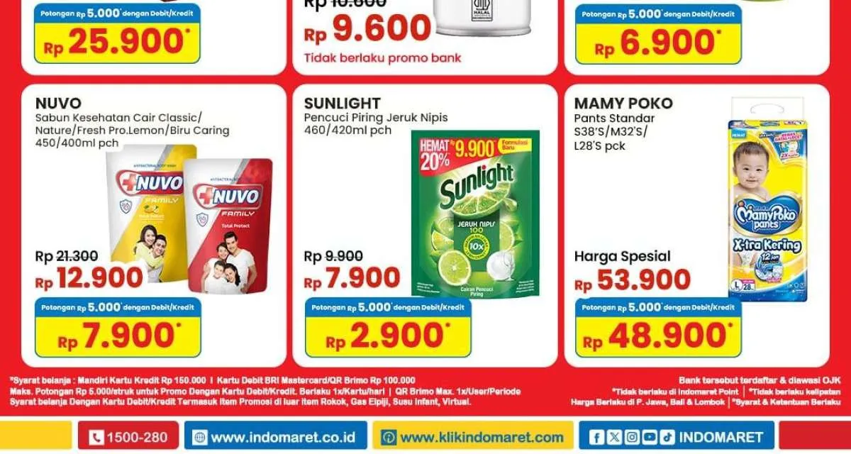 Promo Indomaret Weekend 11-13 Oktober 2024, Mamy Poko dan Sunlight Lebih Murah