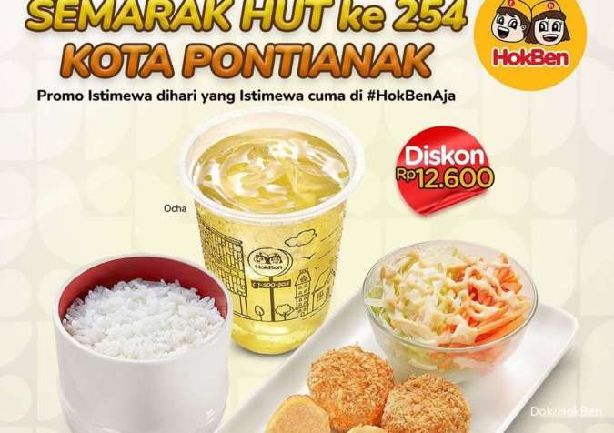 Promo HokBen HUT Kota Pontianak 23-25 Oktober 2025, Diskon Rp 12.600 Promo HokBen HUT Kota Pontianak 23-25 Oktober 2025, Diskon Rp 12.600