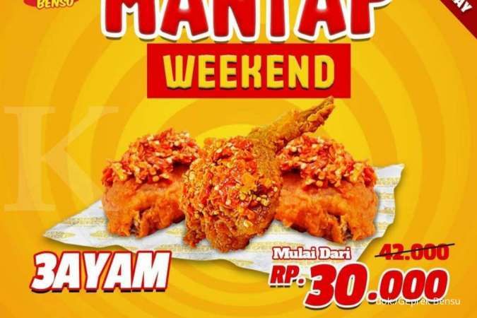 Diskon Weekend : Promo Geprek Bensu 27-28 November 2021, Beli 3 Ayam Rp 30.000