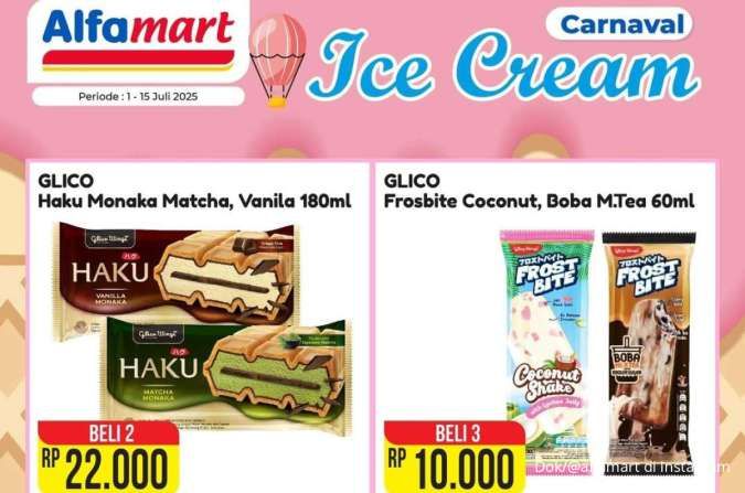 Promo Alfamart 1-15 Juli 2025 Carnaval Ice Cream, Ada Beli 3 Rp 10.000
