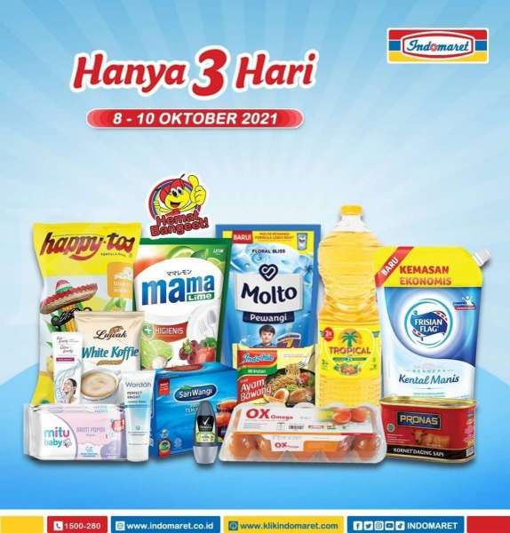Manfaatkan Promo Belanja Hemat Indomaret Hanya 3 Hari Periode 8-10 Oktober 2021 