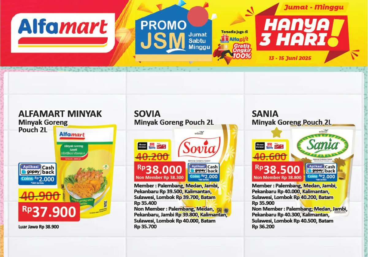 Promo Minyak Goreng Weekend 13-15 Juni 2025 di JSM Alfamart dan JSM Superindo