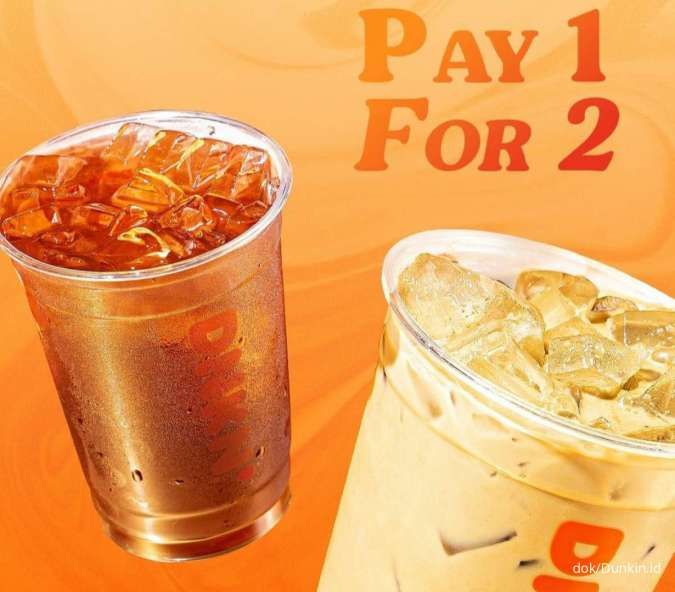 Dunkin Promo Pay 1 For 2 via BCA-Flazz, Periode Weekend 1-3 Maret 2024