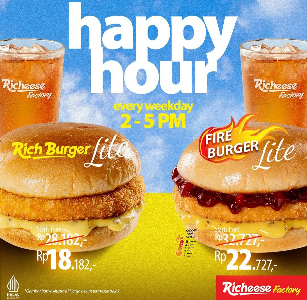 Promo Richeese Factory happy hour