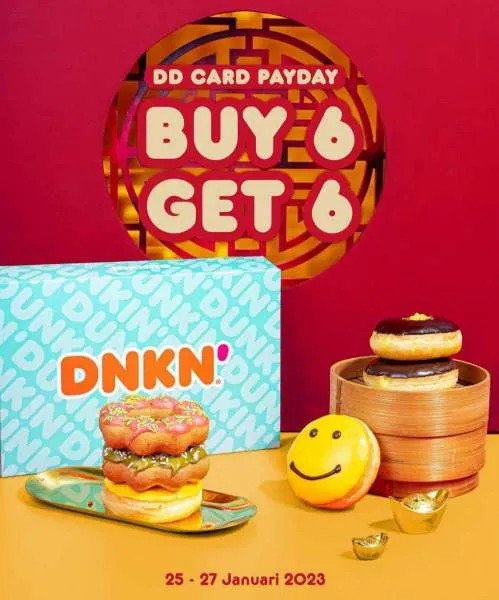 Promo Dunkin akhir bulan Januari: DD Card Payday Beli 6 Gratis 6 Donut 