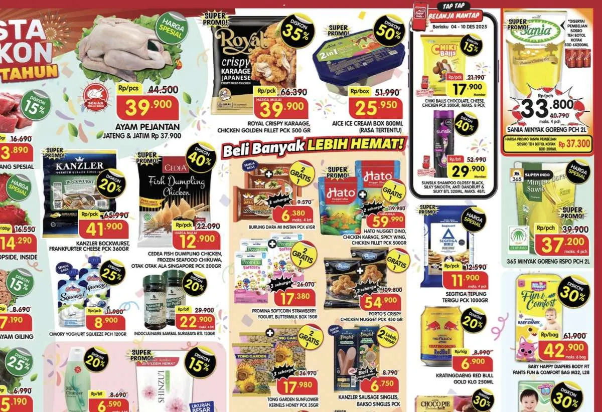 Promo Superindo Hari Ini 8-11 Desember 2025, Pear Century-Pisang Emas Harga Spesial