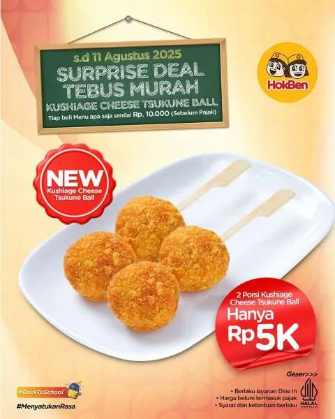 Promo HokBen Surprise Deal Kushiage Cheese Tsukune Ball