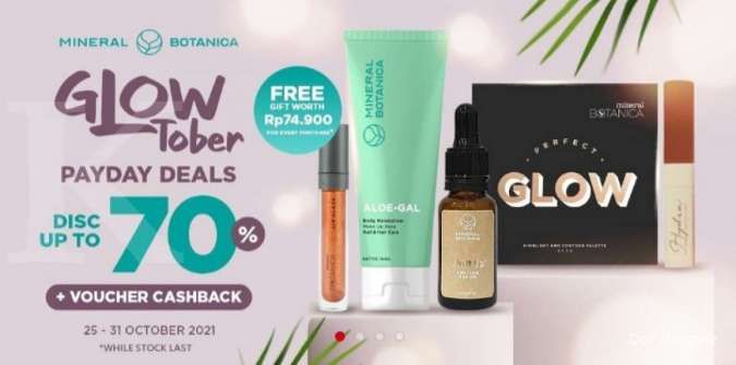 Promo Terbaru Mineral Botanica, Dapatkan Makeup & Skincare Diskon s/d 70% + Free Gift