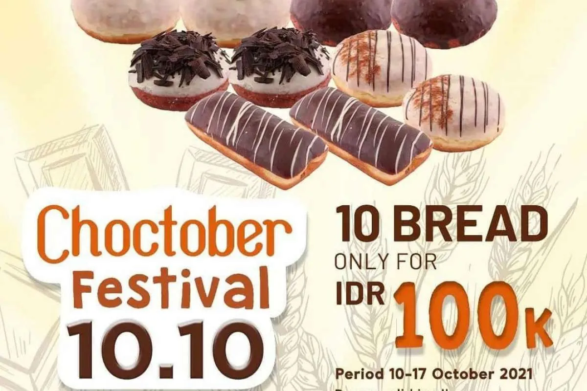 Promo 10.10 The Harvest 10-17 Oktober 2021, Beli 10 Roti Cukup Bayar Rp 100.000