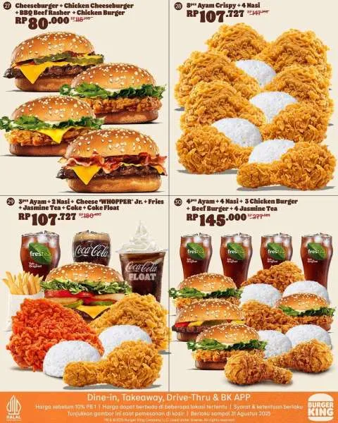 Promo Burger King Kupon Juli Paket Hemat Rame-Rame