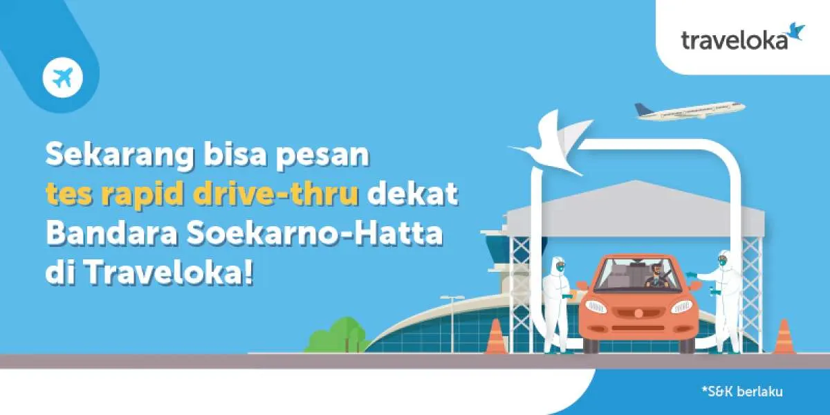 Rapid test di bandara ini bisa secara drive thru, hanya 15 menit, gratis masker KN95