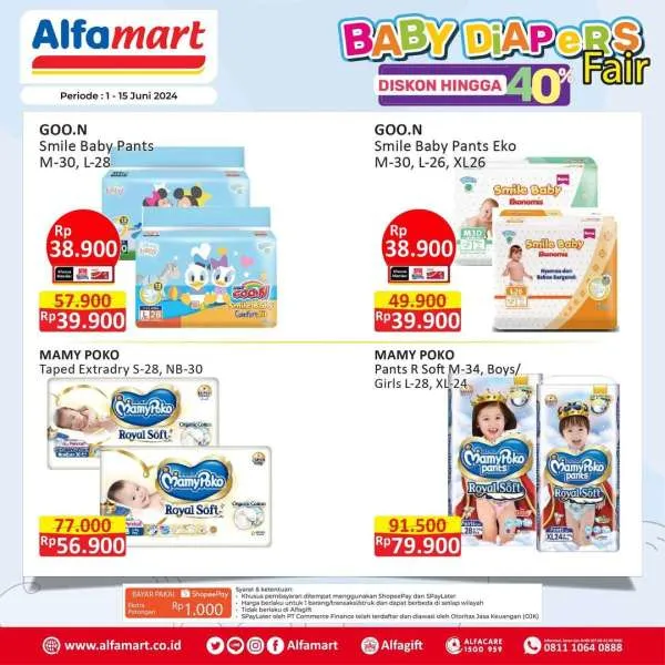 Promo Alfamart Baby Diapers Fair Periode 1-15 Juni 2024