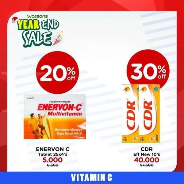 Promo Watsons Year End Sale Edisi Vitamin 23 Desember 2021-2 Januari 2022