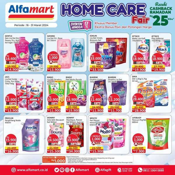 Promo Alfamart Terbaru Home Care 16-23 Maret 2024