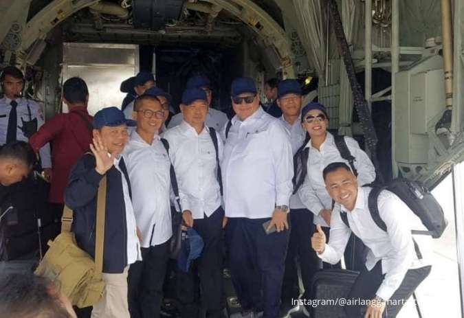 Airlangga Pamer Momen Bertolak ke Magelang Gunakan Pesawat TNI Super Hercules