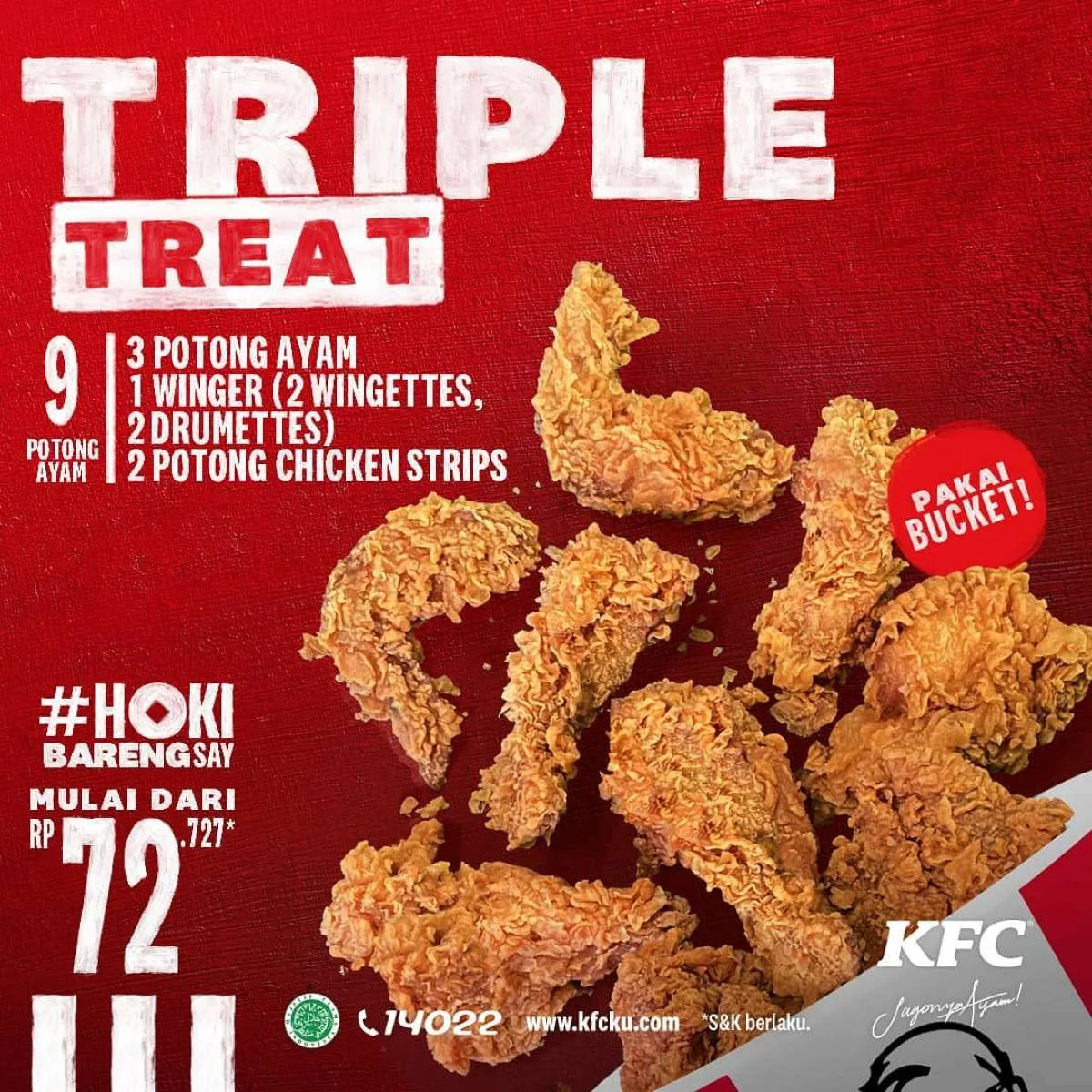 Terbaru! Promo KFC periode 5-9 Februari 2021, Triple Treat mulai dari Rp 72.727