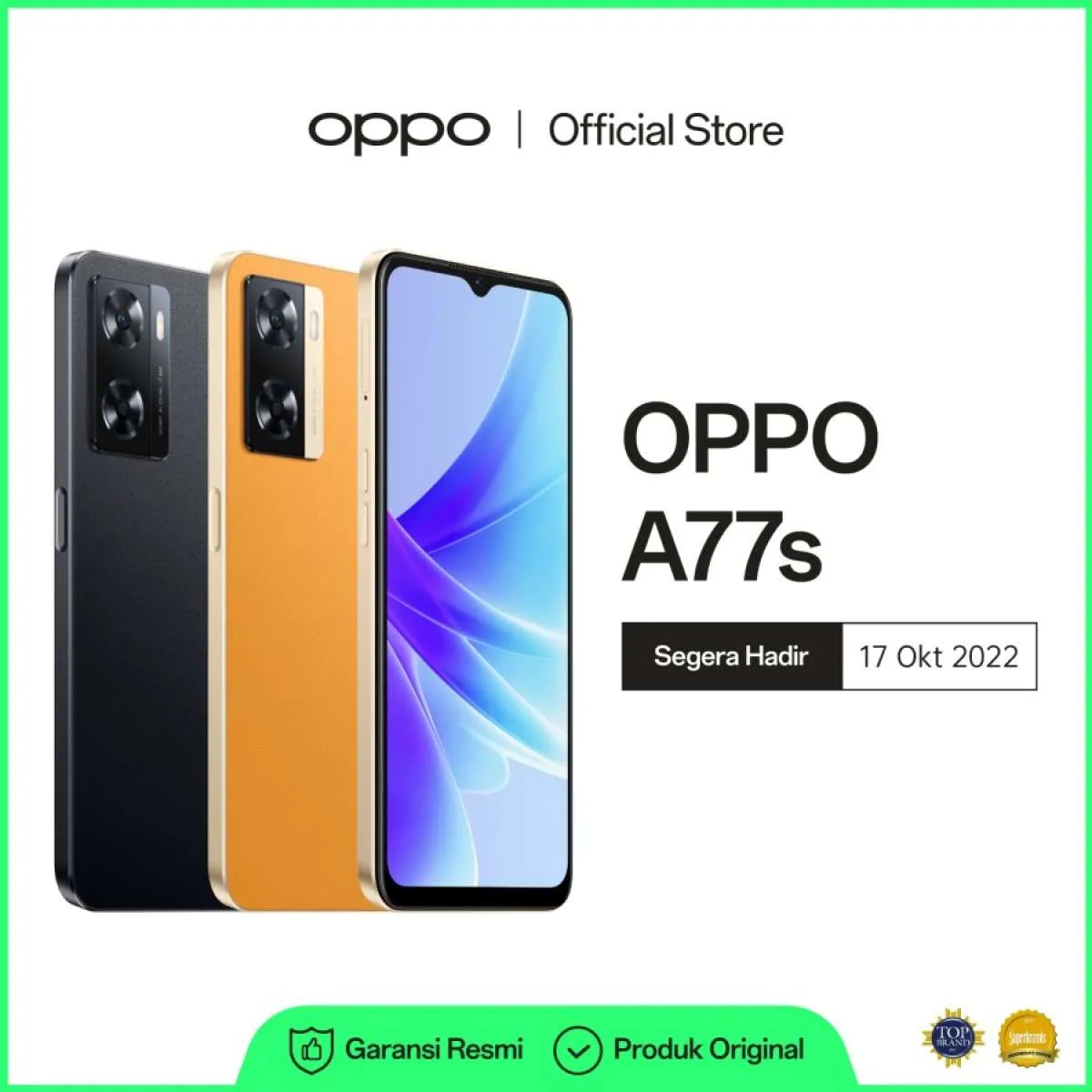 Dibekali Kamera 50MP dan RAM Hingga 16GB, Intip Spesifikasi dan Harga HP OPPO A77s
