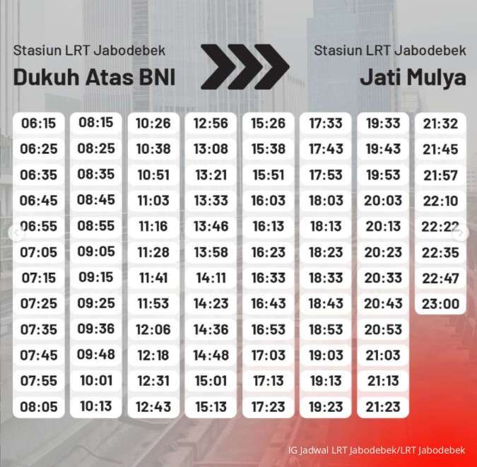 Jadwal LRT Jabodebek Terbaru 