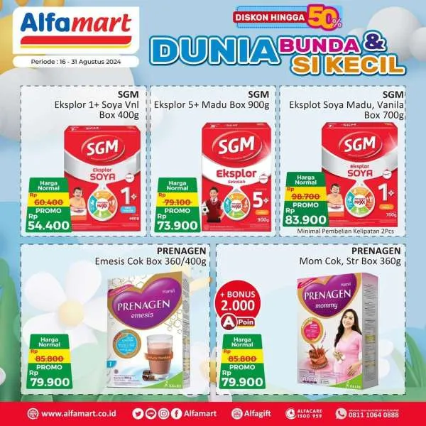 Promo Alfamart Dunia Bunda & Si Kecil Periode 16-31 Agustus 2024