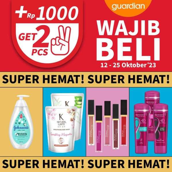 Promo Guardian Super Hemat 12-25 Oktober 2023, Tambah Rp 1.000 Dapat 2 Lip Cream!